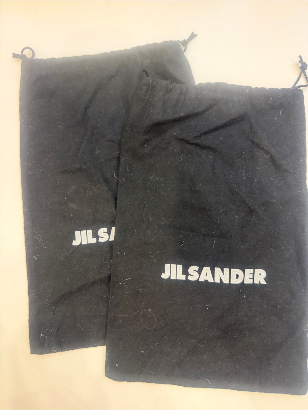 Jil Sander Black Drawstring Dust Bags (Pair)